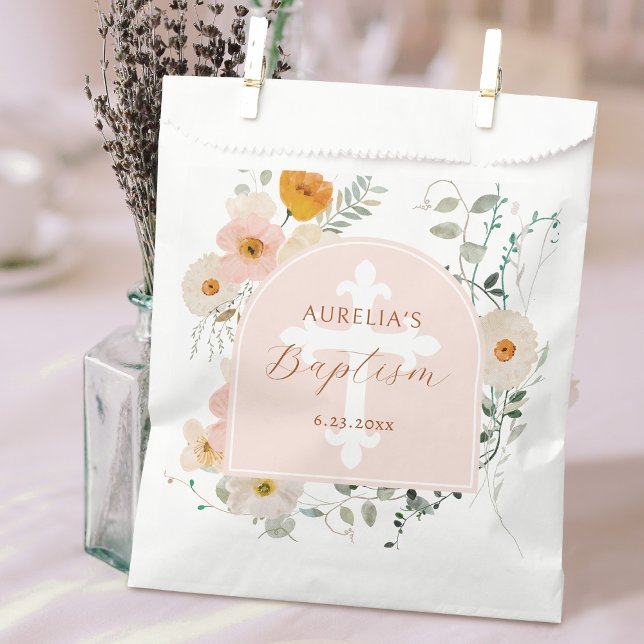 Wildflowers Arch Baptism Favor Bag (Creator Uploaded)