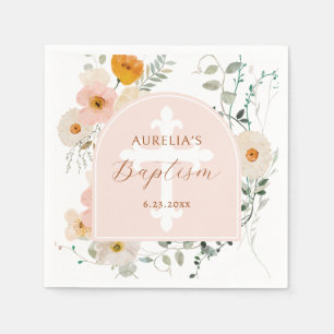 Wildflowers Arch Baptism Napkins