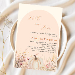 Wildflowers arch fall love pumpkin Bridal Shower Invitation
