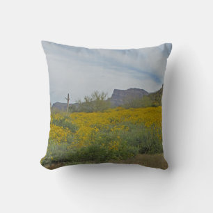 Wildflowers Arizona Desert Yellow Flower Southwest Throw Pillow