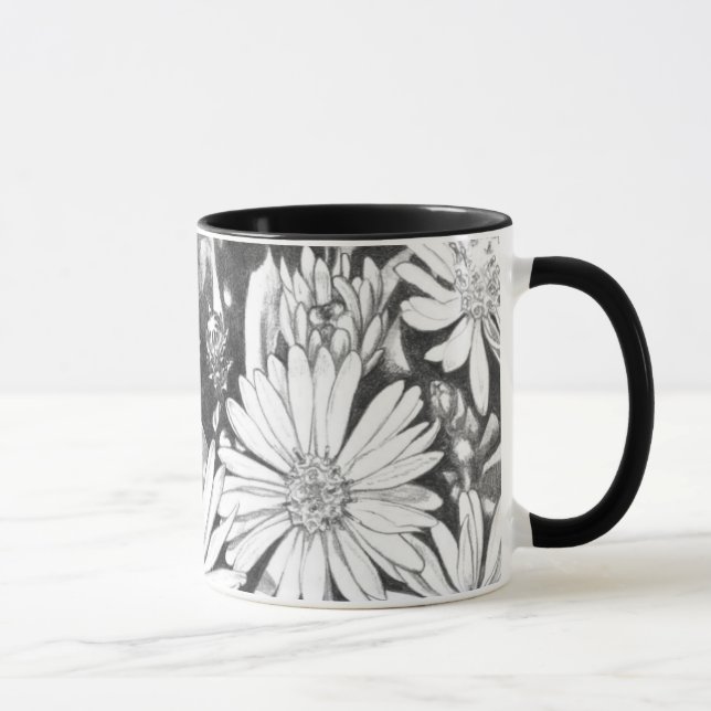 Wildflowers Art Coffee Cup Honey Bee & Flowers Cup (Right)
