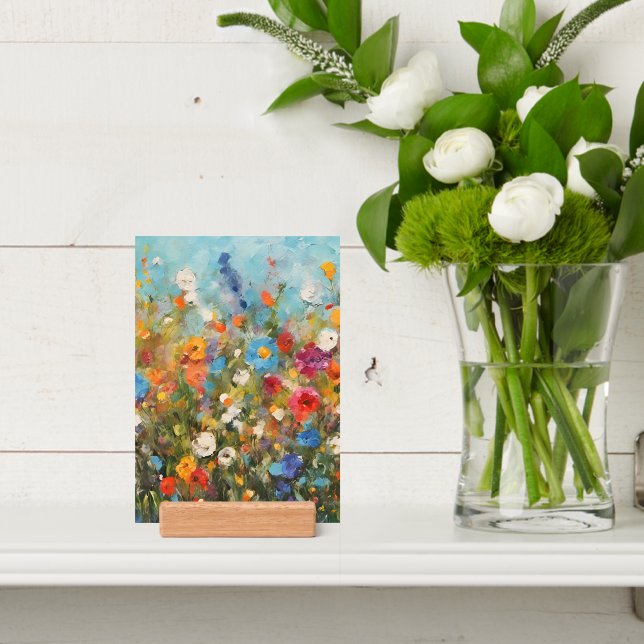 Wildflowers Art Print & Tabletop Wood Holder (Insitu 4)