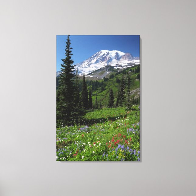 Wildflowers at Mount Rainier Canvas Print (Front)