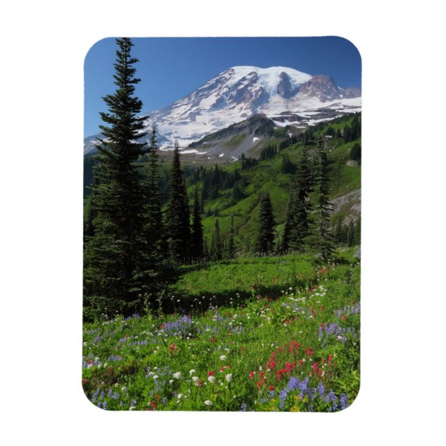 Wildflowers at Mount Rainier Magnet (Vertical)