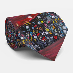 Wildflowers at Sunset Painting by Alfred Fox Neck Tie