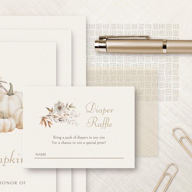 Wildflowers Autumn Fall Baby Shower Diaper Raffle Enclosure Card (Creator Uploaded)