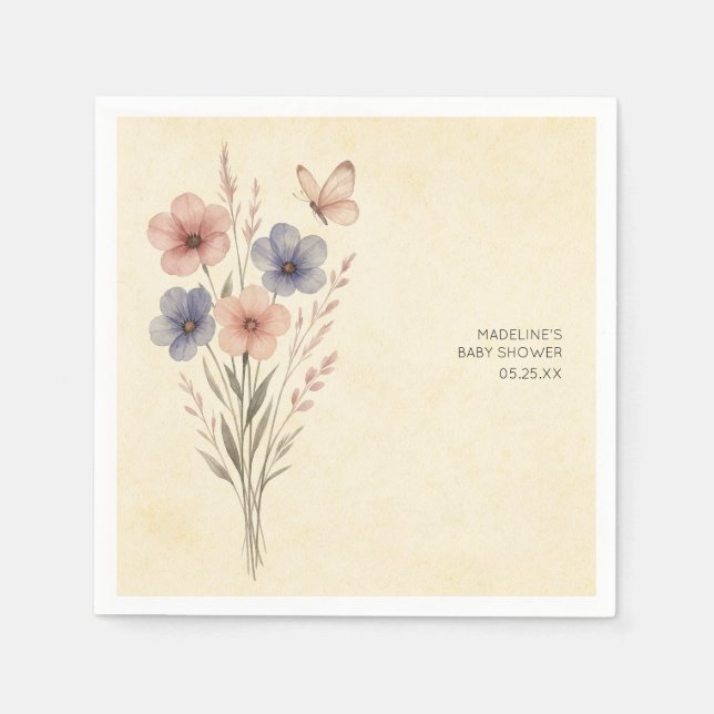 Wildflowers Baby in Bloom Baby  Napkins (Front)