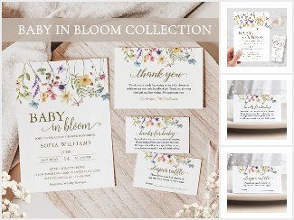 Wildflowers Baby in Bloom Baby Shower Collection