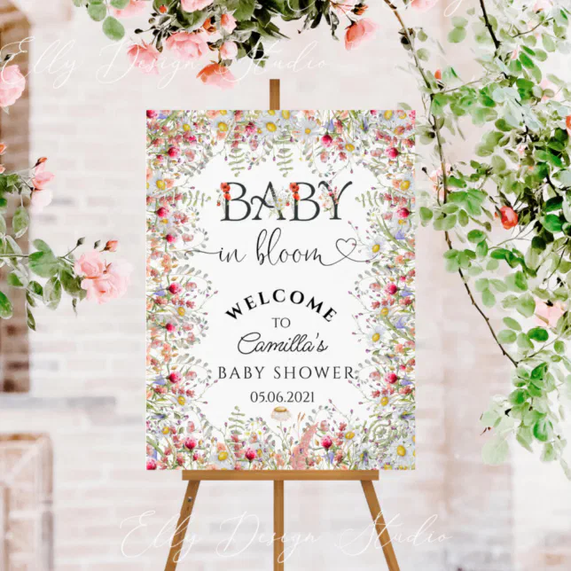 Wildflowers Baby In Bloom Baby Shower Foam Board | Zazzle