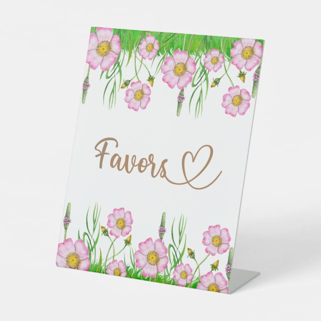 Wildflowers baby in bloom baby shower game pedestal sign (Front)