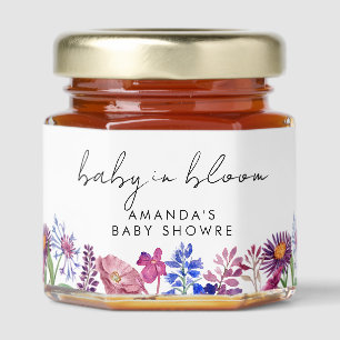 Wildflowers Baby in Bloom Baby Shower Honey Jar Favors