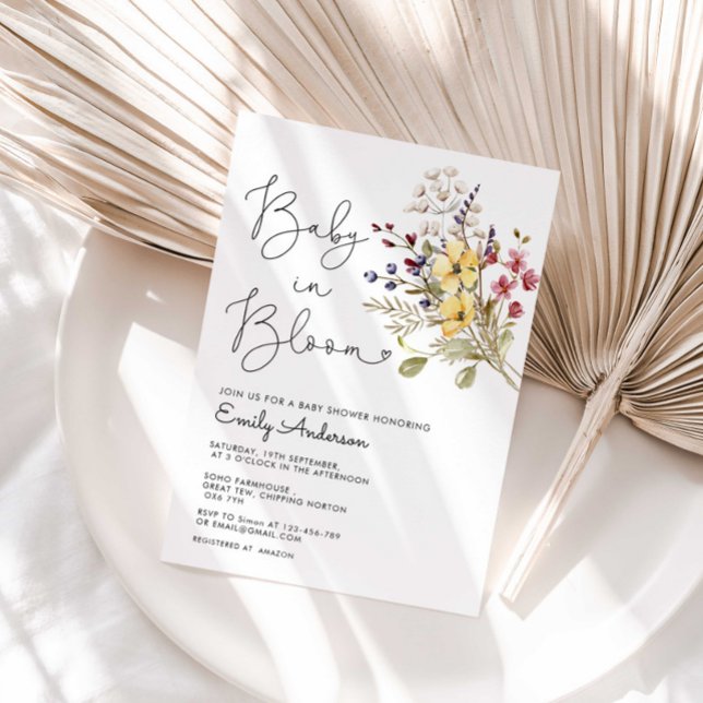 Wildflowers Baby In Bloom Baby Shower Invitation (Creator Uploaded)