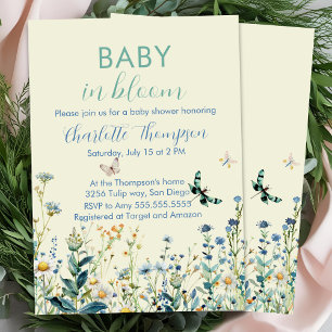 Wildflowers baby in bloom baby shower invitation