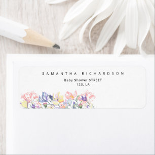 Wildflowers - Baby in bloom baby shower Label