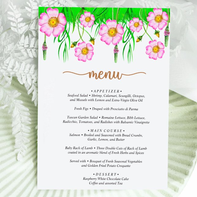 Wildflowers Baby in Bloom Baby Shower Menu (Creator Uploaded)