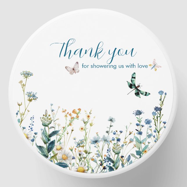 Wildflowers baby in bloom baby shower  mini candle favors (Front)