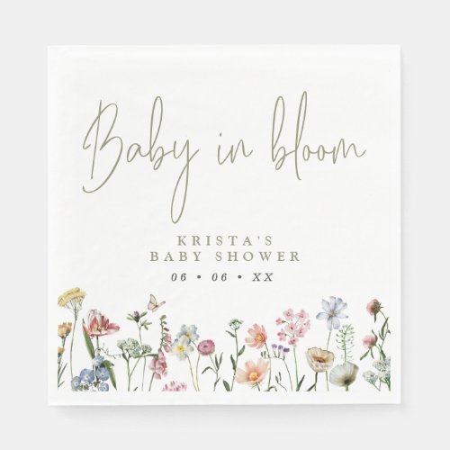 Wildflowers Baby In Bloom Baby Shower Napkins