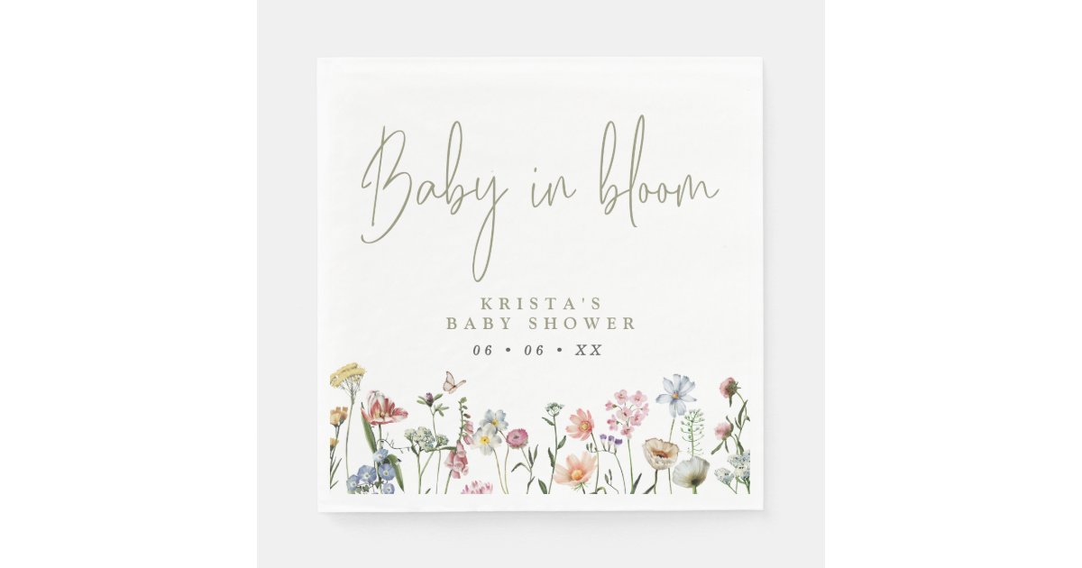 Wildflowers Baby In Bloom Baby Shower Napkins Zazzle