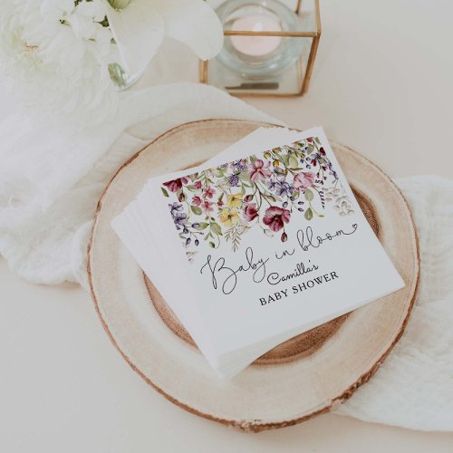 Wildflowers Baby In Bloom Baby Shower Napkins