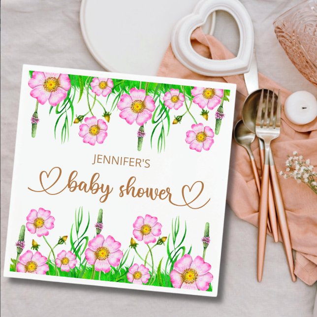 Wildflowers baby in bloom baby shower  napkins (Creator Uploaded)