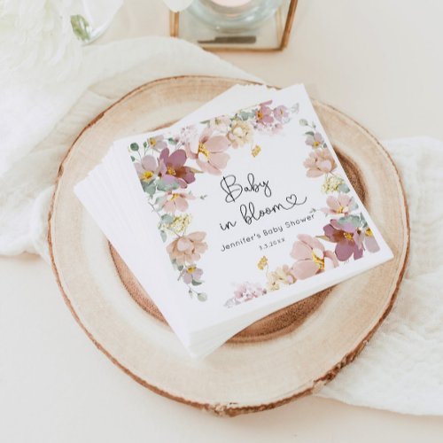 Wildflowers baby in bloom baby shower napkins