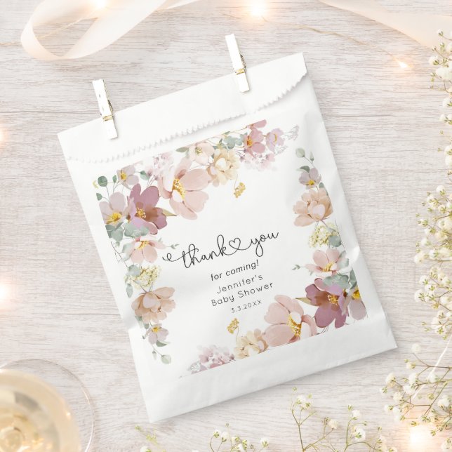 Wildflowers baby in bloom baby shower napkins favor bag (Clipped)