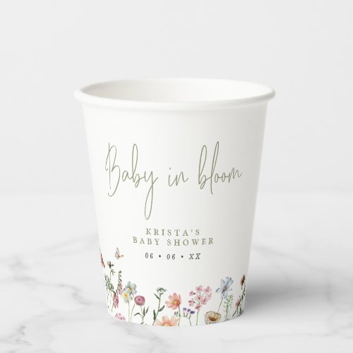 Wildflowers Baby In Bloom Baby Shower Paper Cups