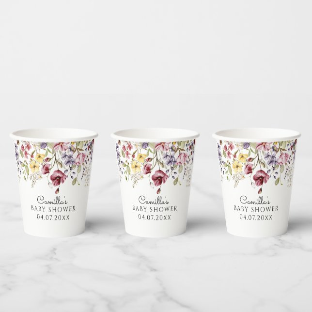 Wildflowers Baby In Bloom Baby Shower Paper Cups (Multi)