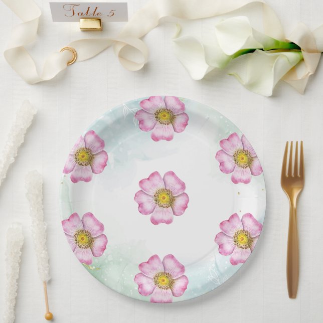 Wildflowers Baby In Bloom Baby Shower Paper Plates (Wedding)