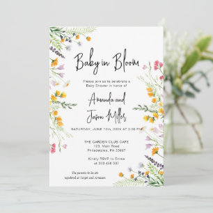 Wildflowers Baby in Bloom Baby Shower Save The Date