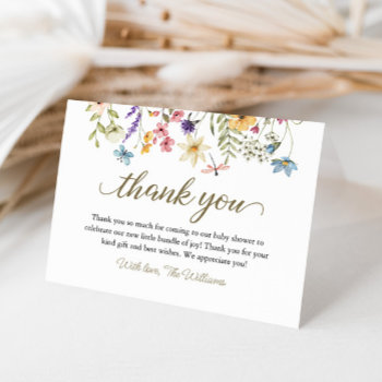 Wildflowers Baby In Bloom Baby Shower Thank You Card by LoveandWishesPaperie at Zazzle