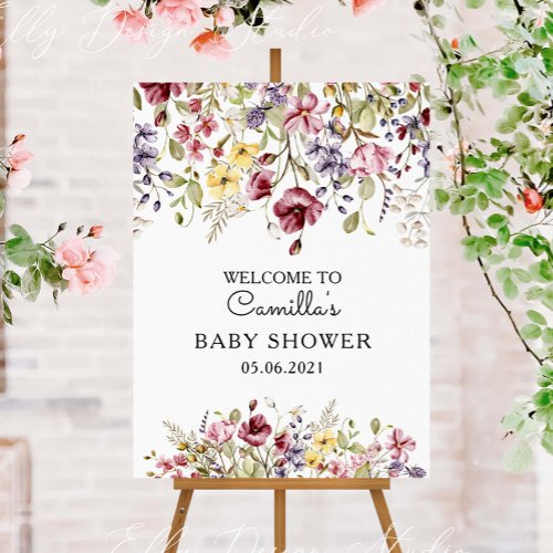 Wildflowers Baby In Bloom Baby Shower Welcome Foam Board