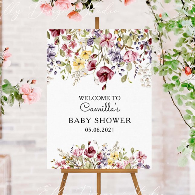 Wildflowers Baby In Bloom Baby Shower Welcome Foam Board (Creator Uploaded)