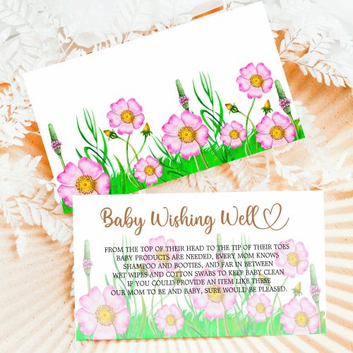 Wildflowers baby in bloom baby shower Wishing Well Enclosure Card