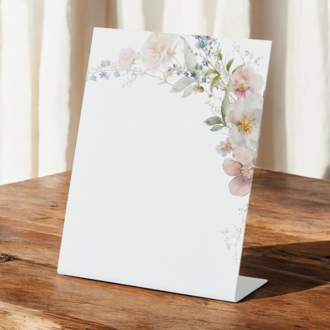 Wildflowers Baby in Bloom Elegant Modern Pedestal Sign (Creator Uploaded)