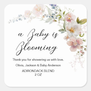 Wildflowers Baby in Bloom Elegant Modern Square Sticker