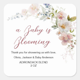 Wildflowers Baby in Bloom Elegant Modern Square Sticker