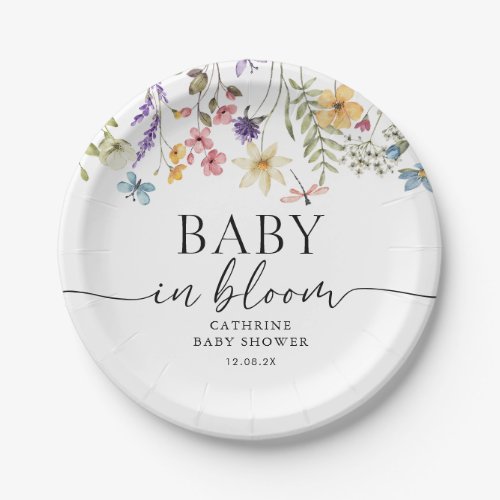 Wildflowers Baby in Bloom Floral Baby Shower Paper Plates