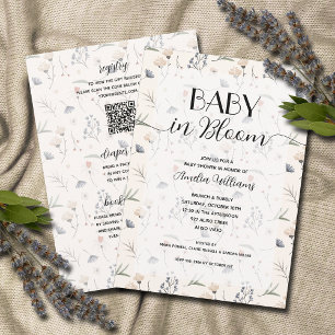 Wildflowers Baby in Bloom Ivory Shower All in One Invitation