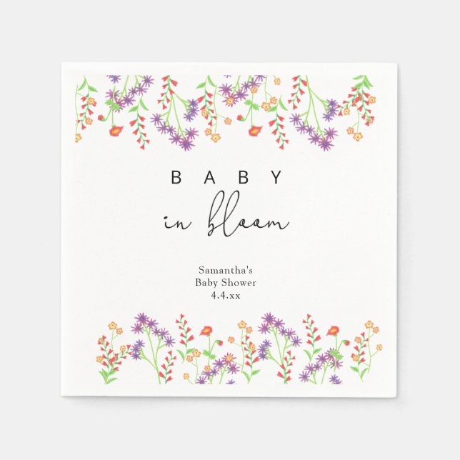 Wildflowers - Baby in bloom Napkins (Front)