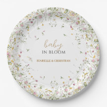 Wildflowers Baby in Bloom Paper Plate