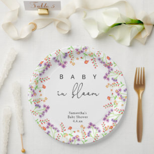 Wildflowers - Baby in bloom Paper Plates