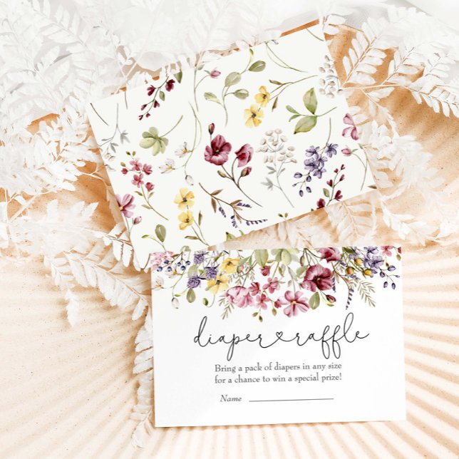 Wildflowers Baby In Bloom Shower Diaper Raffle Enclosure Card (Creator Uploaded)