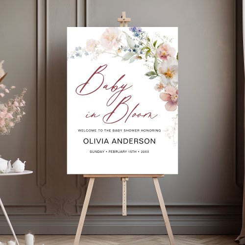 Wildflowers Baby in Bloom Welcome Elegant Foam Board by Pretty Girly Designs