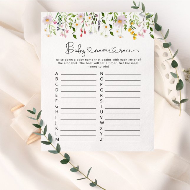 Wildflowers Baby name race game (Creator Uploaded)