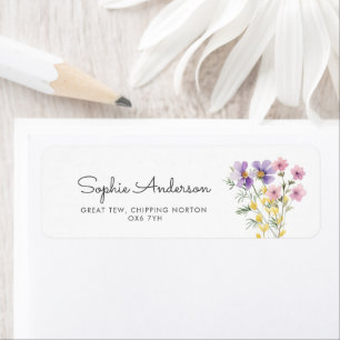 Wildflowers  Baby Shower Address Label