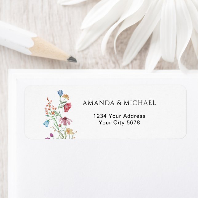 Wildflowers Baby Shower Address Label (Insitu)