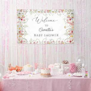 Wildflowers Baby Shower Backdrop Banner