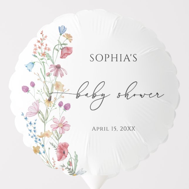 Wildflowers Baby shower Balloon (Front)