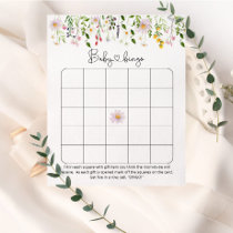 Wildflowers baby shower bingo game